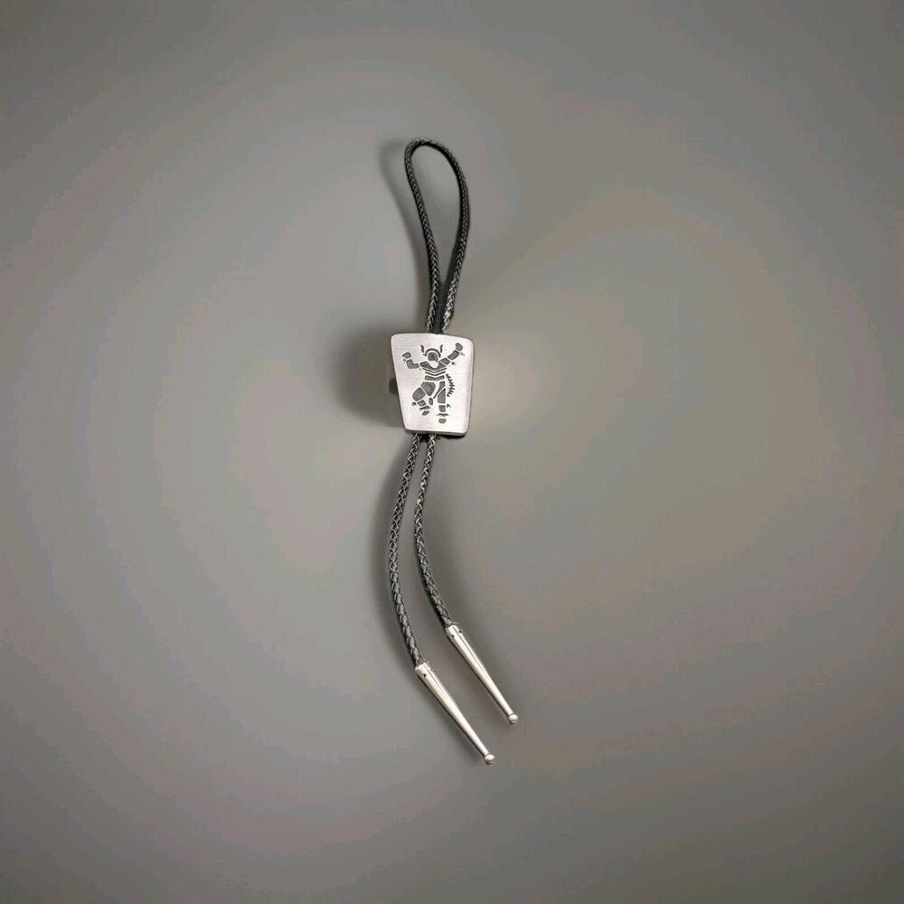 Vintage Pewter Kachina Bolo Tie Native American Style Southwestern Dancer